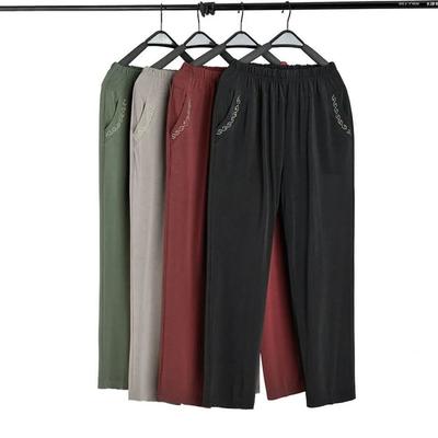 Women's Pants Summer Clothes Mother's Loose Casual Pants Stretch High-waisted Straight-leg Pants Elastic Waist Thin Trousers
