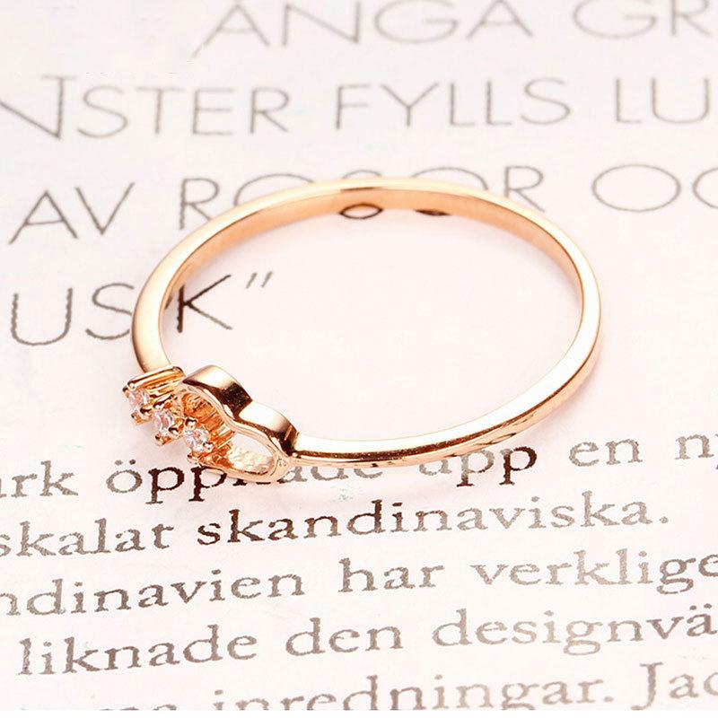 Color Gold Purple Gold Shining Love Ring Plated Rose Gold Simple Fashion Ring Live
