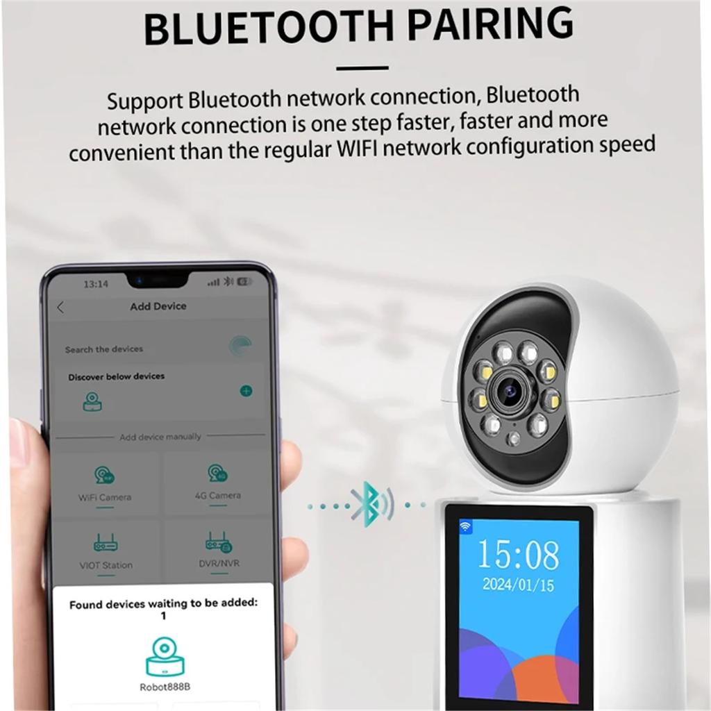 2K 4MP Video Call Intercom Wifi Camera 2.4 Inch Screen AI Detect Two Way Audio Color Night Vision 2MP Indoor Baby Monitor