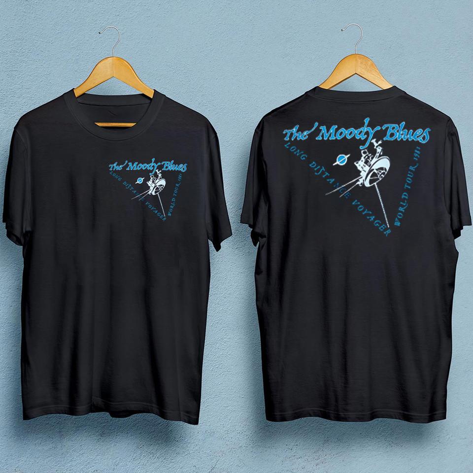 THE MOODY BLUES Band World Tour Cotton Black For Men T Shirt All Size SE375 Unisex T-Shirt L