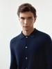 IKALOOK Merino Wool Shirt-Style Knit Sweater Bnit104