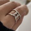 925 Sterling Silver Rings for Women Couple Minimalist Handmade Simple Retro Chain Ring Party Jewelry Gift Prevent Allergy