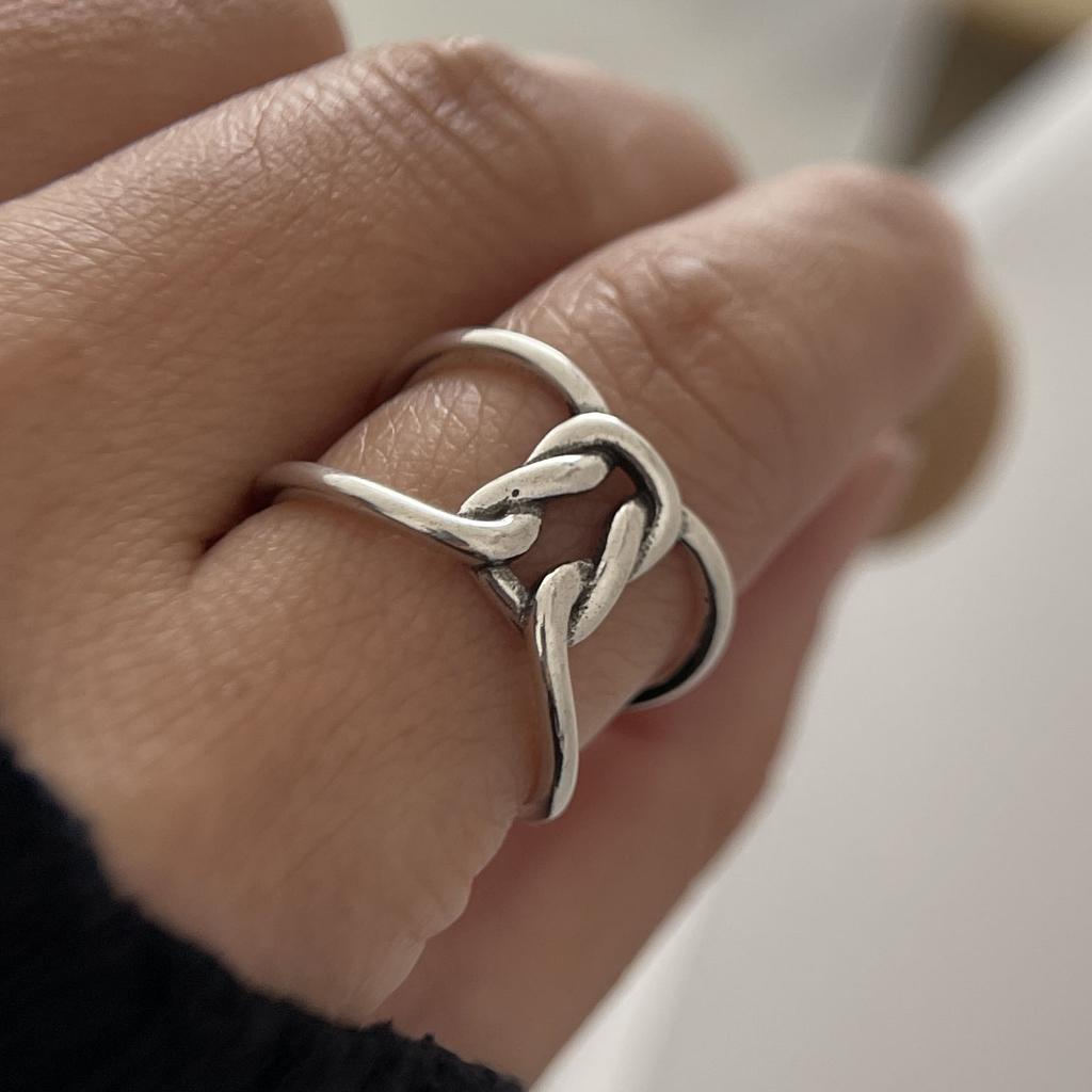 925 Sterling Silver Rings for Women Couple Minimalist Handmade Simple Retro Chain Ring Party Jewelry Gift Prevent Allergy