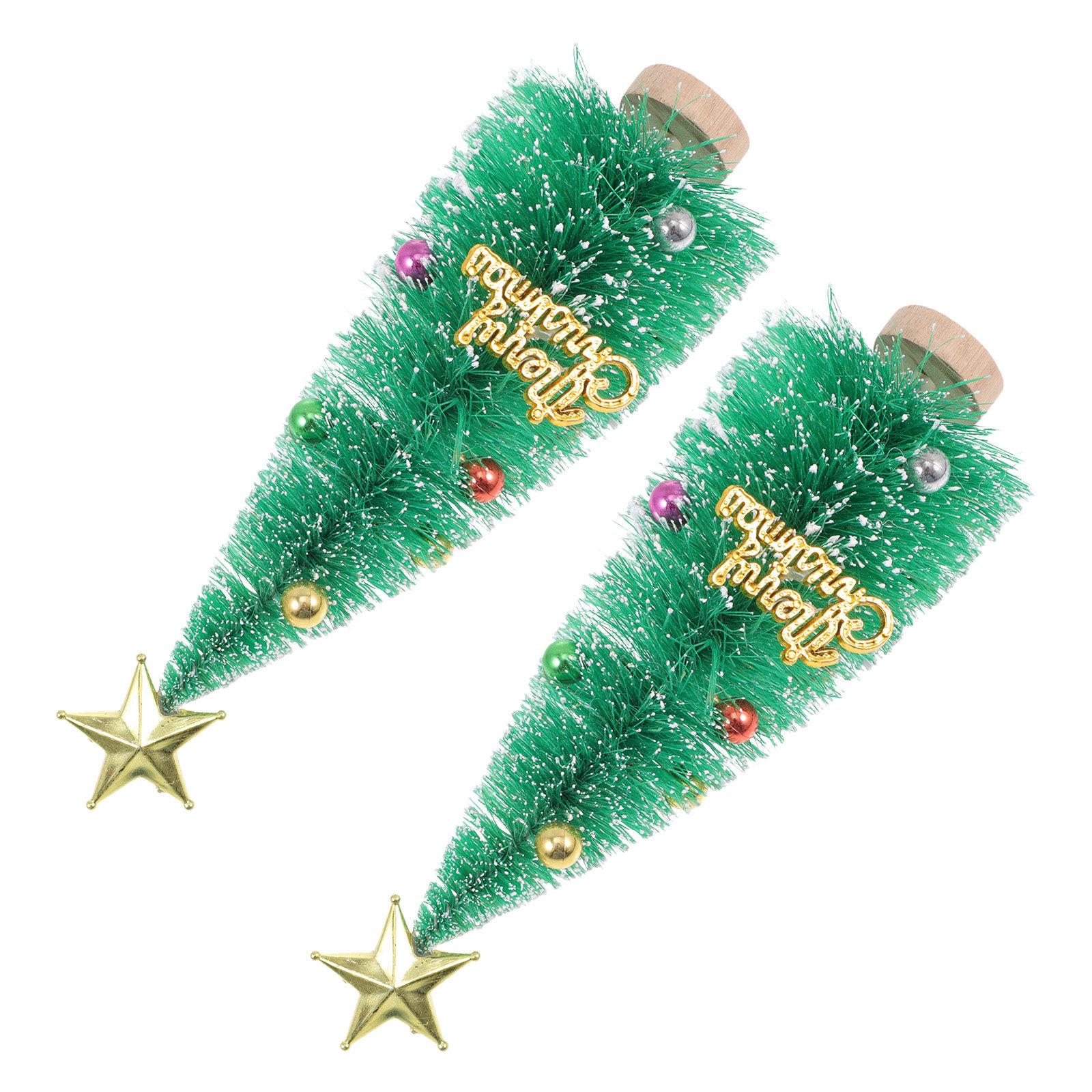 

2Pcs Mini Christmas Tree Desktop Decoration Small Xmas Tree Adorns Festive Home Party Decor Table Ornament Xmas Showcase Decors other
