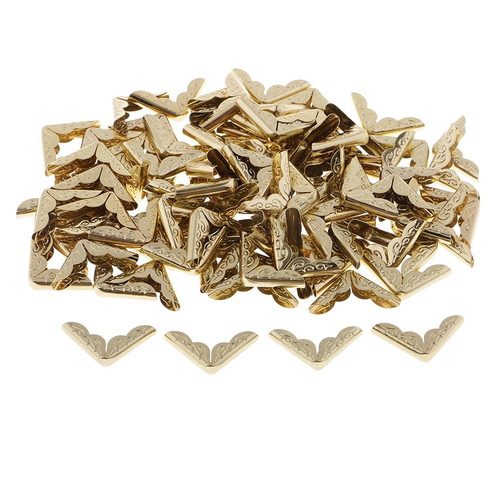 100ks Metal Book Scrapbooking Fotoalbum Nabídka Chrániče rohů 28x28x7mm