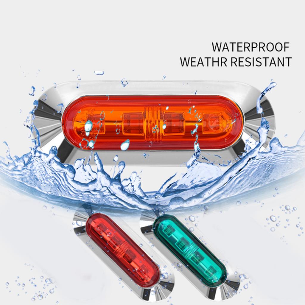 1 Pair LED Front Rear Side Marker Light Indicator for Boats Truck Trailer Led Marker Clearance Lights Waterproof Lamp