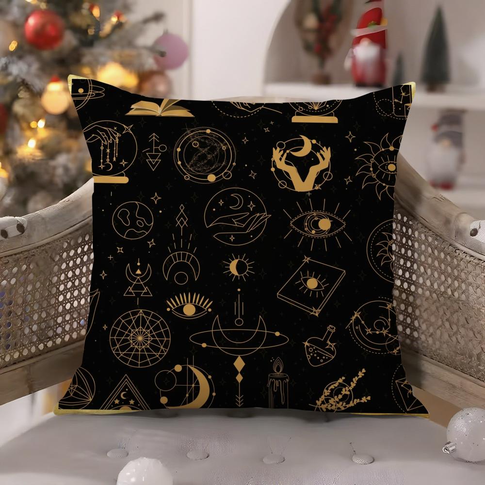 Traditional Eid Eid Symbol Print Pillow Case Comfort Sofa Bed Silky Elegant Invisible Zipper Decorative Cushion Cover