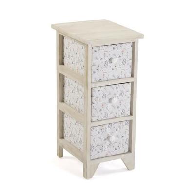 Drawer Unit - VERSA - Lili - MDF Wood - 30 X 25 X 56 Cm - White