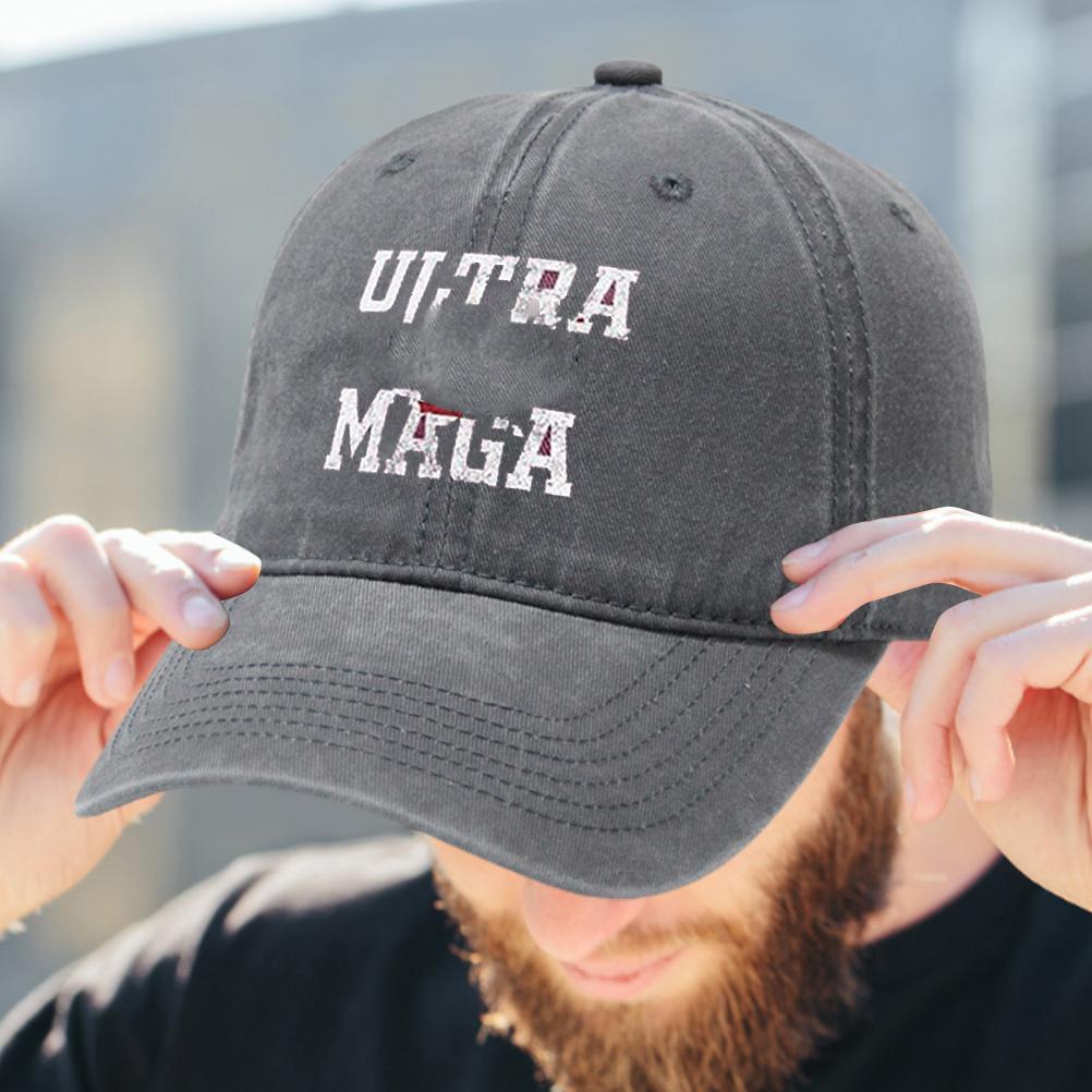 Baseball Cap Washed Printing Adjustable Sports Hat Distressed Soft Top Sun Hat for Men Women Running Training Outdoor