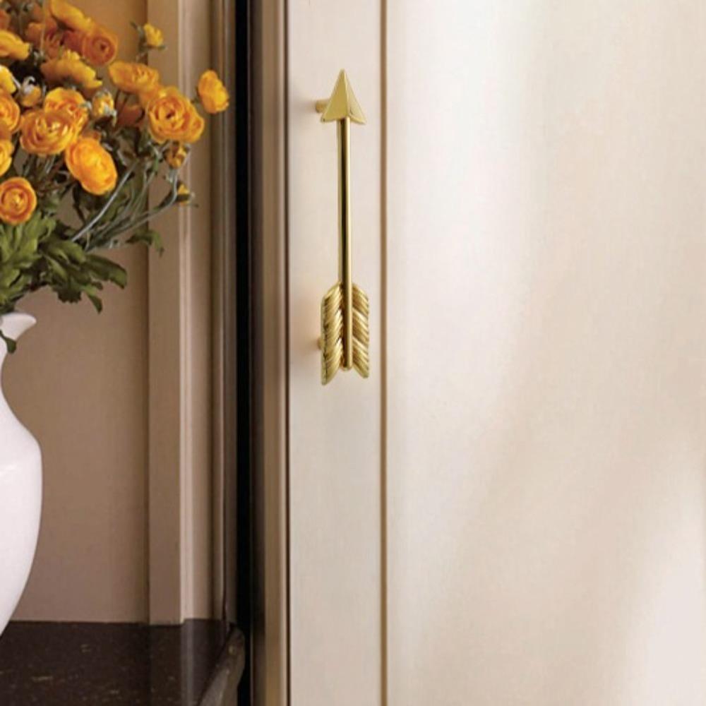 Chinese Style Arrow Door Handle Zinc Alloy Dual Hole Drawer Pulls Chinese Style Simple Cabinet Handles Hardware Fittings