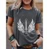 Summer Guitar Pattern Pure Cotton Round Neck Short Sleeved Casual Fashion Top T-Shirts Women’s