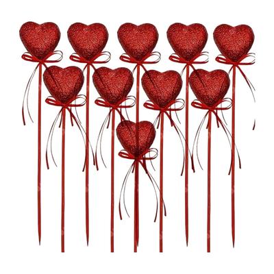 10 Pièces Pics Cœur Décorations pour Cupcakes Bricolage Artisanat Fournitures de Fête Baby Shower