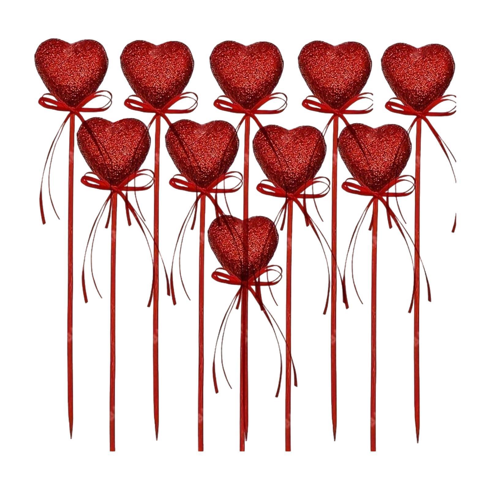 

10x Cupcake Toppers Celebration Party Supplies Spring Activities DIY Red Crafts Heart Picks Cupcake Picks for Valentines Day
