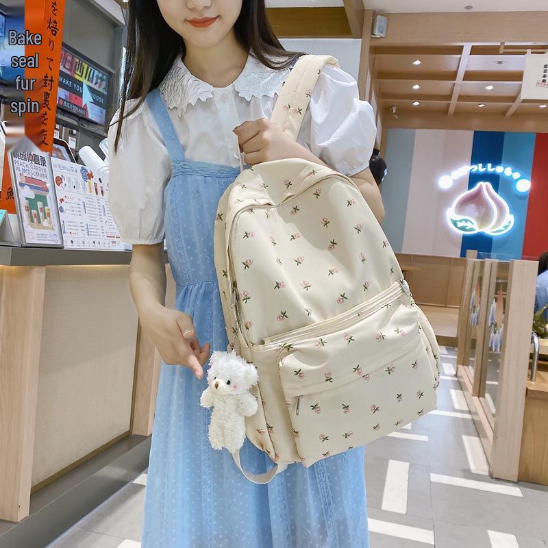 Women's Korean Style Bear Zipper Backpack - Casual, Large Capacity for Laptop