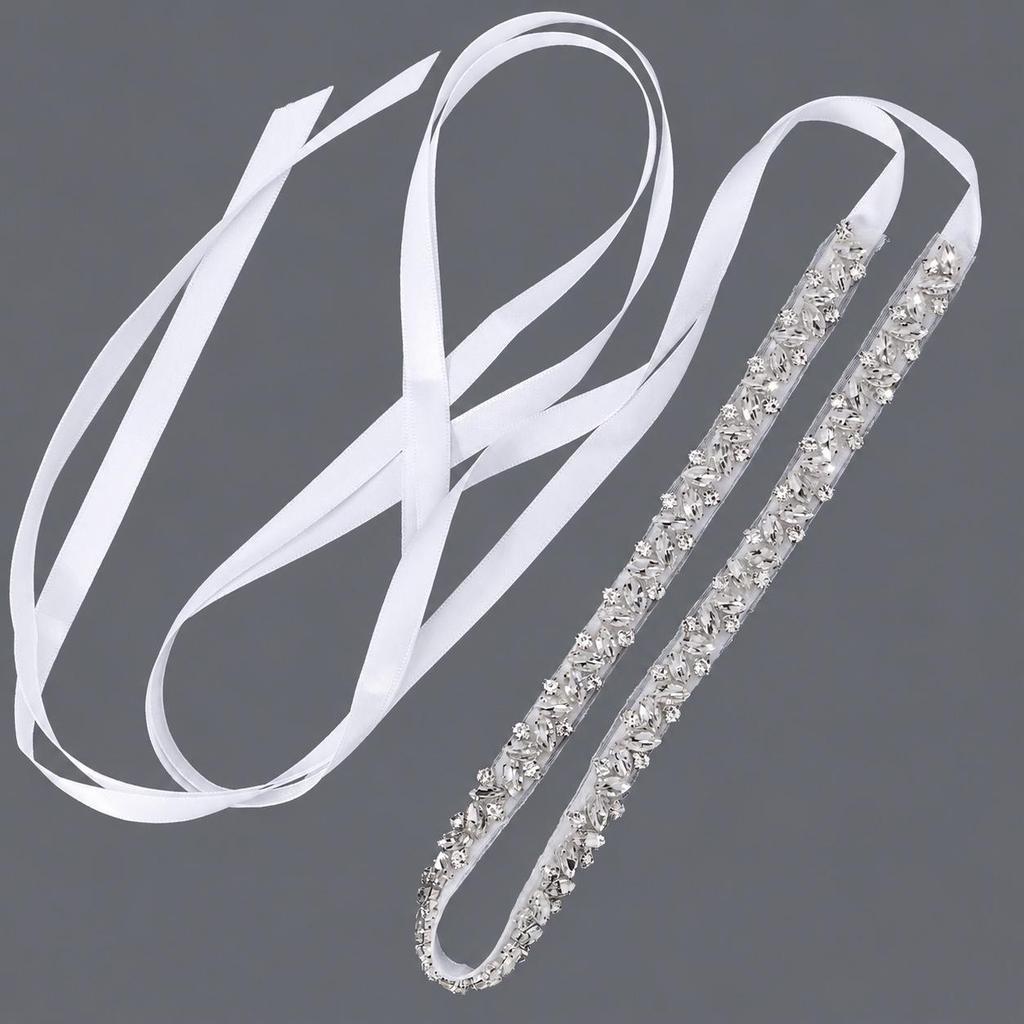 Elegant Silver Rhinestone Wedding Belt – Versatile High-End Dress Accessory for Fashion Shows and Performances