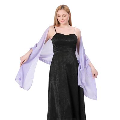 Elegante Sciarpa Extra Lunga in Chiffon Monocolore per Damigelle e Eventi Serali