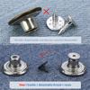 10PCS Metal Jeans Buttons 17mm Replacement No-Sew Screw Button With Screwdriver Detachable And Reusable Repair Kit