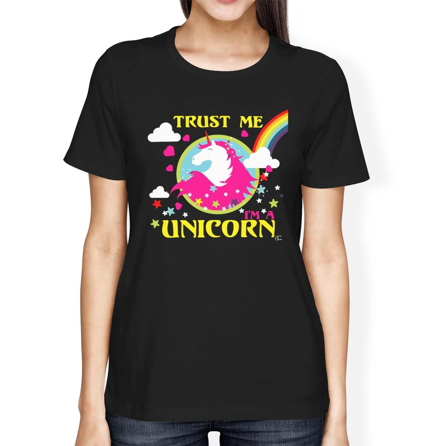 1Tee Womens Loose Fit Trust Me I m A Unicorn T-Shirt S