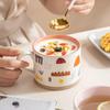 Nordic Painted Flowers Ceramic Tea Coffee Cup Breakfast Dessert Ice Cream Cup Cartoon Couple Mug Gift Office Mug Home Decoration