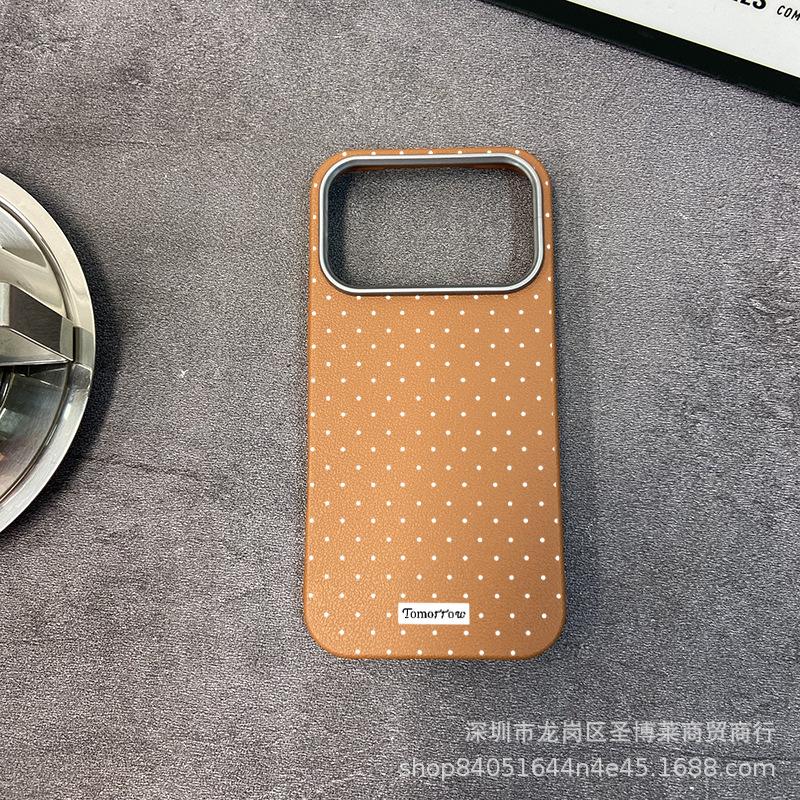Full Screen Polka Dots Suitable for iPhone17promax Mobile Phone Case Apple 16 All-inclusive 15 Anti-drop 13 Leather Pattern Protective Case
