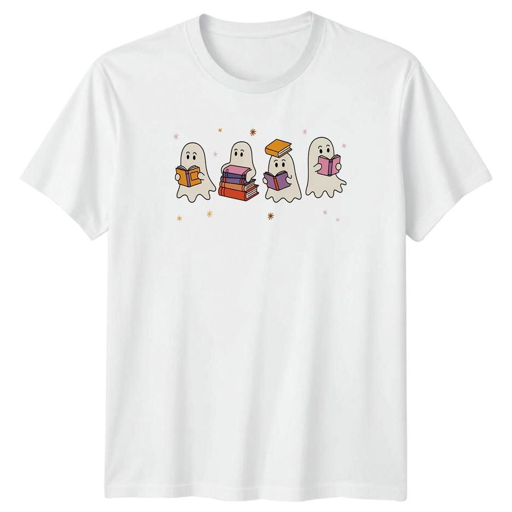 Reading Ghosts Are Spooky Unisexs TShirt Ghost Books Gift For Her S