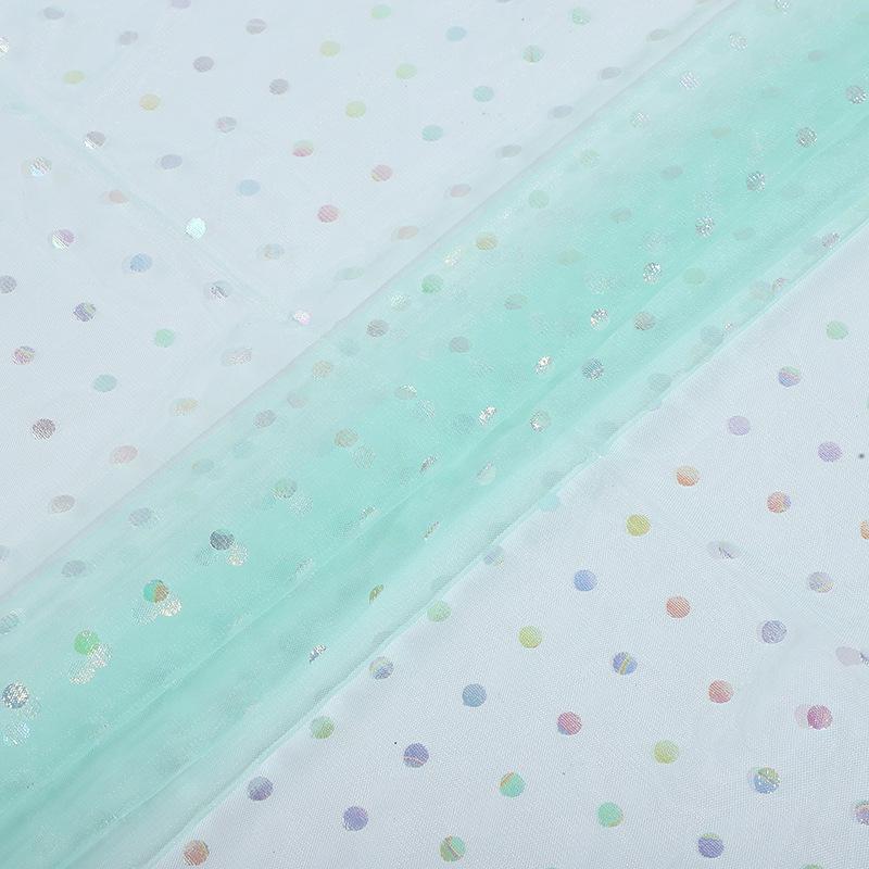Fantasy Seven-Color Polka Dot Mesh Fabric for Costumes and Crafts