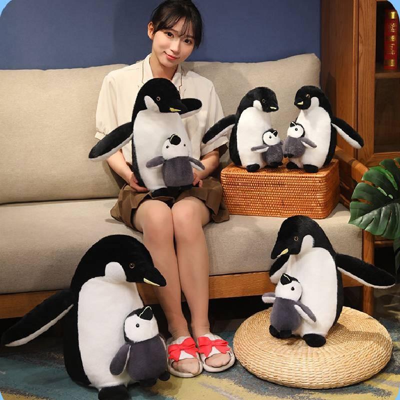 Mother Son And Penguin Plush Toy Doll Cartoon Animal Sofa Decoration Kids Gift