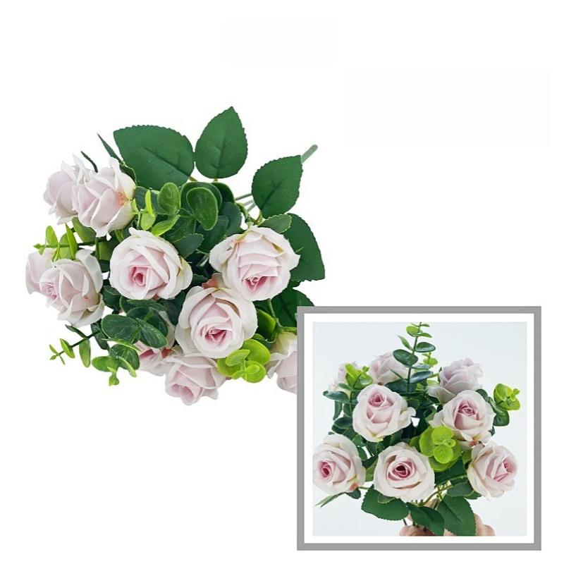 10 Heads Artificial Roses - Home&Wedding Valentine's Day Decoration Eucalyptus Rose Bundle Valentine's and Family Gifts