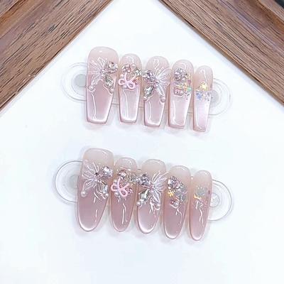 Pure Hand-wearing, New Colorful Butterfly, Zircon Diamond, Butterfly, Cat Eye Nail Art Patch