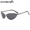 Polarized Cat Eye Y2K Sunglasses Men Women  Luxury Brand Designer Fashion Small Oval Metal Frame Sun Glasses Vintage Eyewear