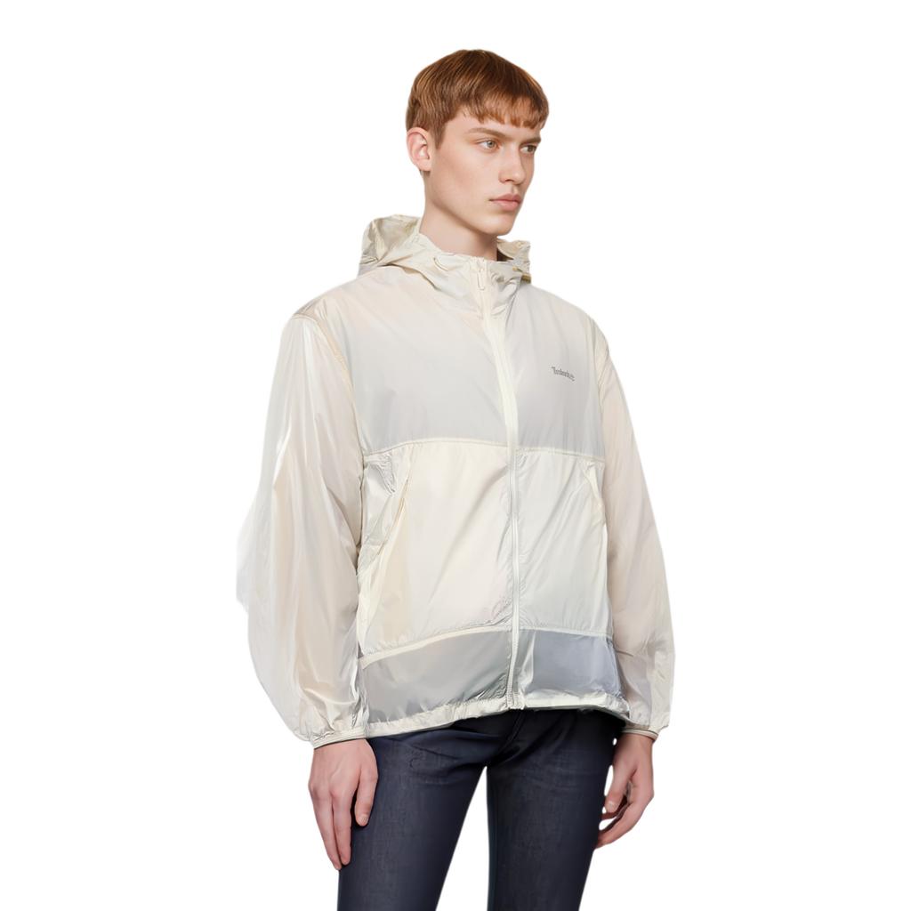 Timberland Solid Color Sun Protection Cool Feel Water Resistant Hooded Jacket Men Jacket Vintage-White A66F3-CM9