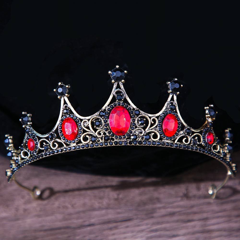 DIEZI Baroque Vintage Princess Queen Bridal Crown Headwear Crystal Tiara For Women Wedding Crown Hair Dress Accessories Zircon
