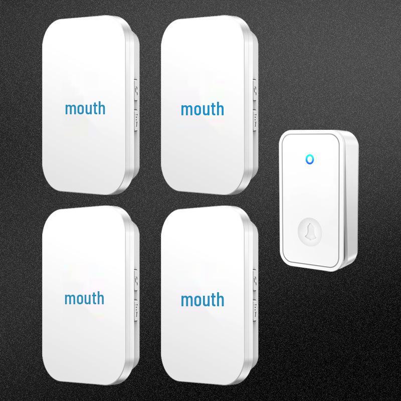 Battery-Free Long-Range Wireless Doorbell and Elderly Call Button Black