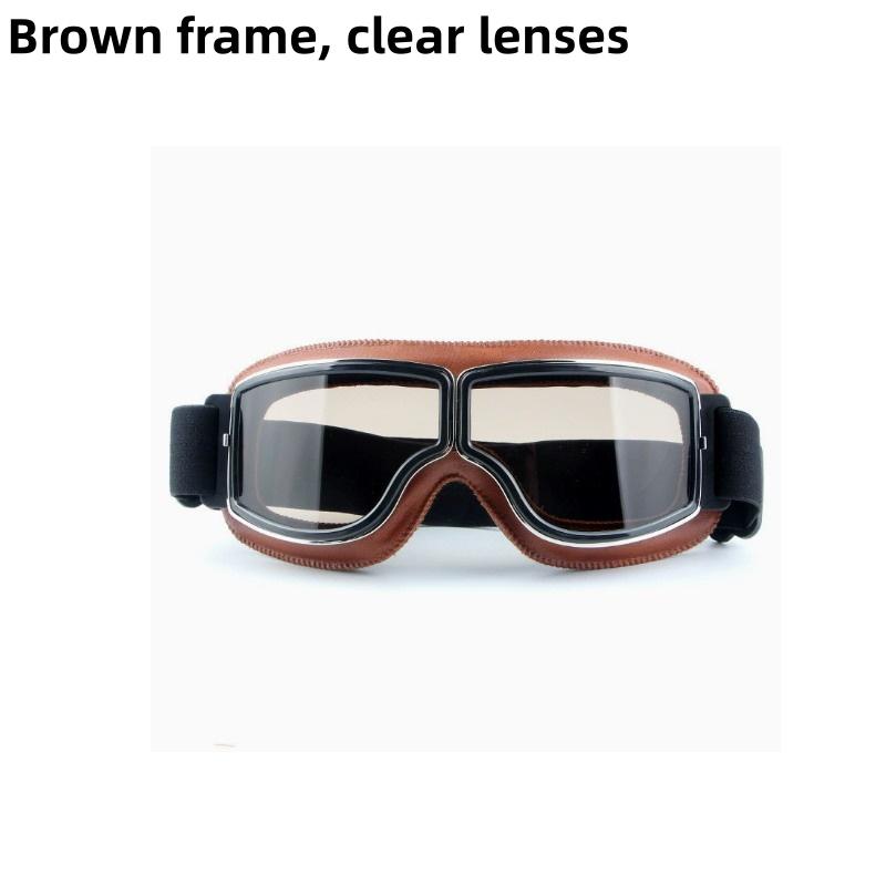 High-Quality Retro Motorcycle Goggles for Bikers with Wide Lens View