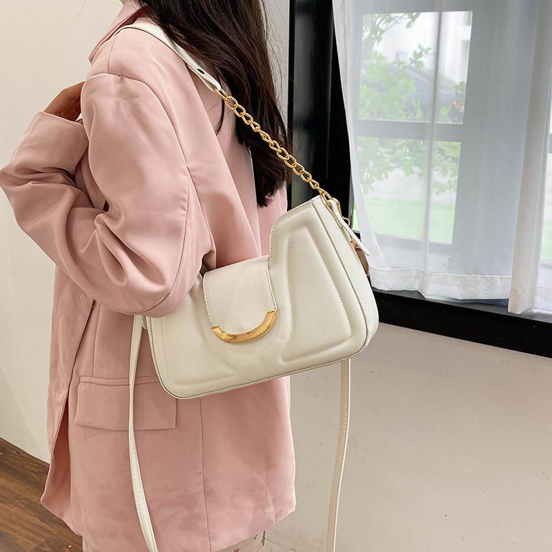 Fashionable Retro Single Shoulder Bag Pu Leather Trendy Crossbody For Women