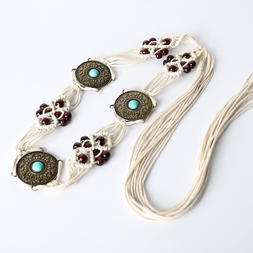 Accessories Versatile Woven Belt Bohemia Dress Casual Waist Chain Bohemian Waist Decoration  Skirt