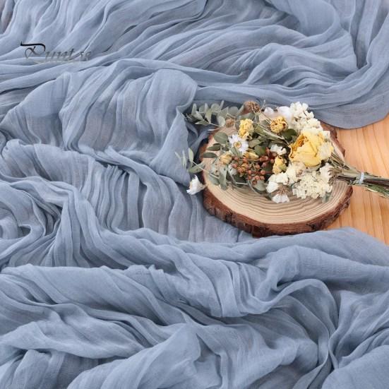 Aleer de masă pentru petrecere de nuntă Tifon în stil boem Plis de culoare uni rezistentă la pete Reutilizabil Protecție pentru masă Decorație de bal pentru banchet