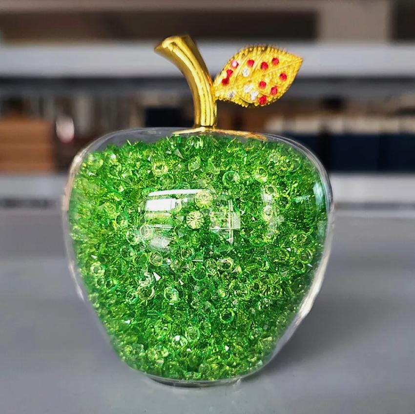 Apple Statue Glitter Glass Crystal Home Decor Christmas Eve Ornaments Gift Christmas Eve Ornaments Home Desktop Decoration 2025
