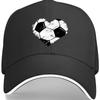 Heart Soccer Ball Graphic Baseball Cap Adult Casual Cotton Adjustable Sport Hat