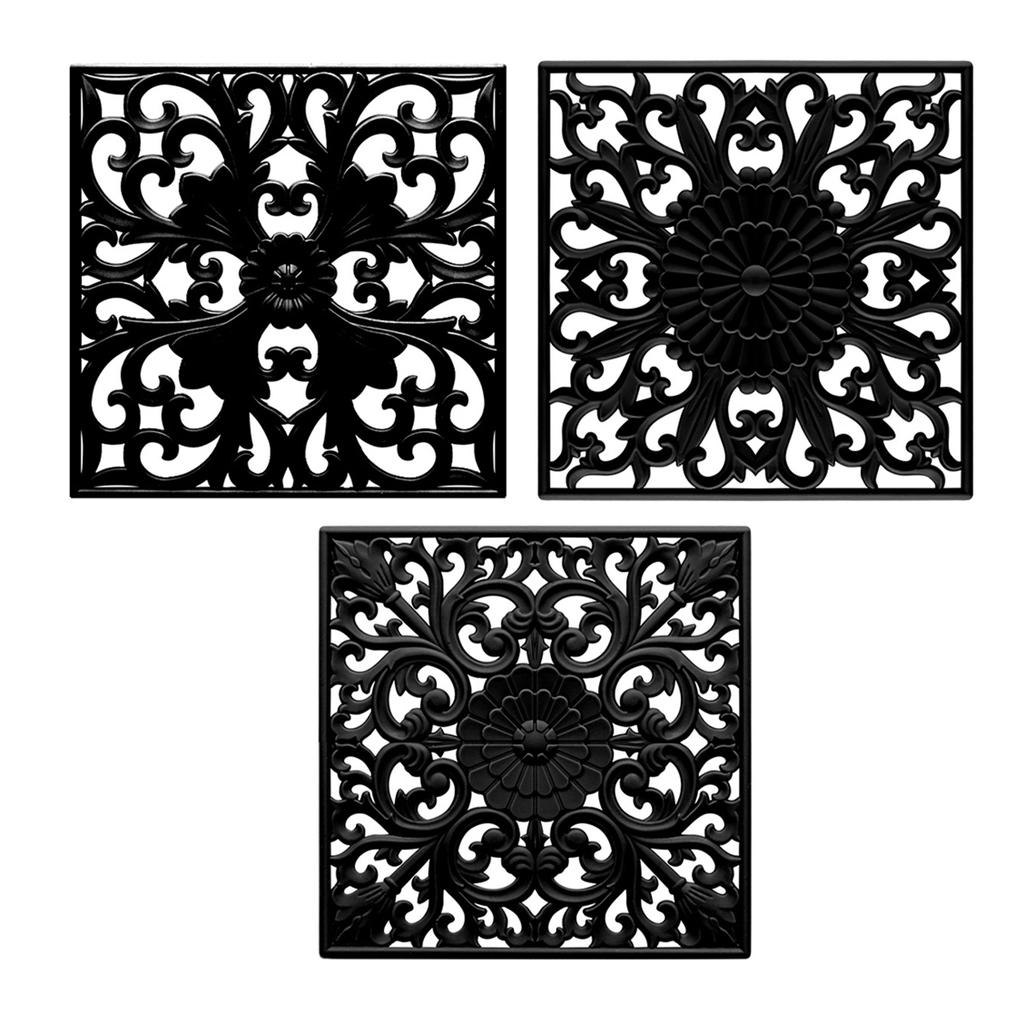 3Pcs/Set 18x18cm Scald Preventing Pot Holder Silicone Pad Hollow Flower Heat Insulation Square Mat