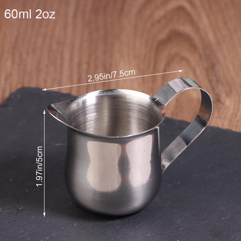 Coffee Milk Frothing Pitcher Cup Kitchen Stainless Steel Creamer Pitchers 60-240Ml Measuring Cup With Pouring Spout Coffeeware