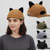 Cute Cat Ears Brimless Hat Hip Hop Beanie Hat Retro Style Docker Cap  Worker Wear