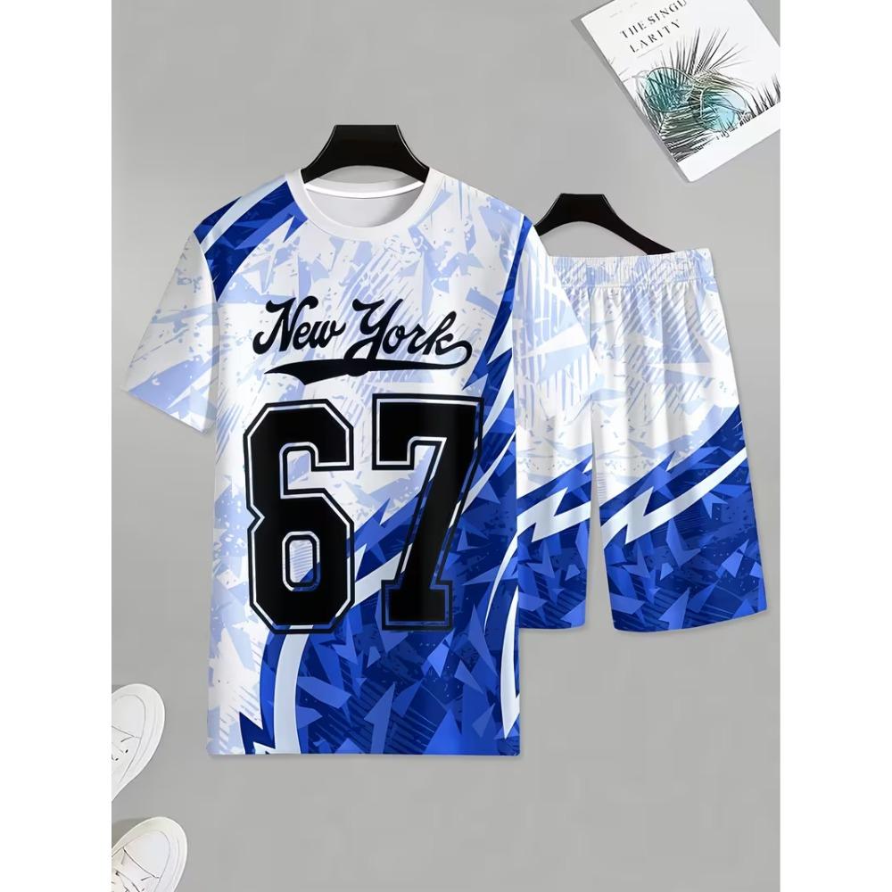 

Fashion Set For Men s 67 Six Seven Printed Men s T-shirt and Shorts 2 Piece Set Summer Casual Outfit for Men s and Women s Clothing XXS