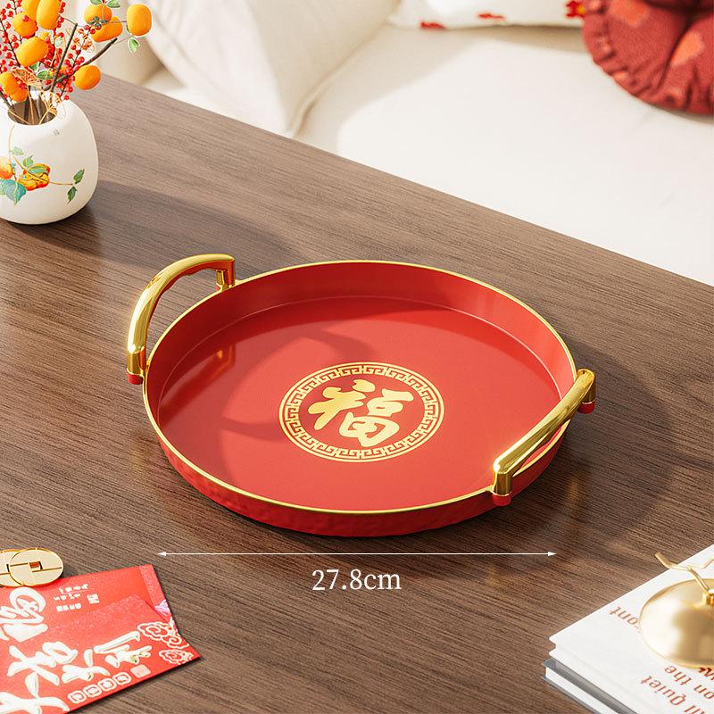 Red Wedding Tea and Candy Tray for Engagement Ceremony