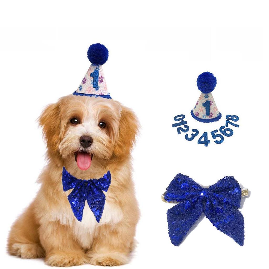 Nuevo Estilo Set de Sombrero de Fiesta y Pajarita para Mascotas para Gatos y Perros