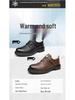 2024 Men's Winter Leather Shoes: Warm, Non-slip, Velcro, Thick Sole, Casual British Workwear Style