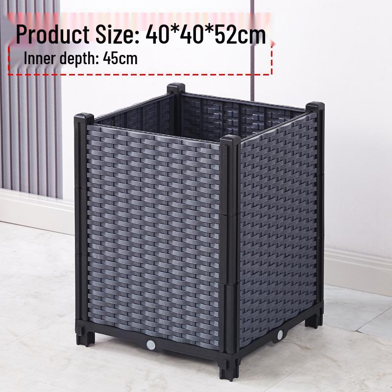 Large Plastic Flower and Vegetable Planting Box for Balcony, Courtyard, or Rooftop Gardens
