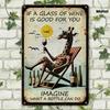 Vintage Giraffe 8x12 Inch Metal Tin Sign Funny Animal Wall Art Home Decor