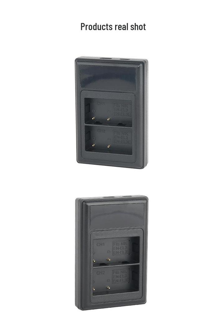 Dual LCD Charger for Nikon EN-EL3E: Compatible with D90, D80, D90s, D700, D300