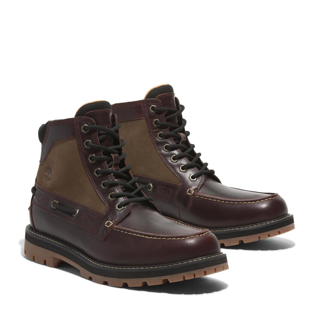 Timberland Britton Road Mid Moc Toe Burgundy Full Size Men's Seven-Eye Boots, TB0A697HEIW1, Grain, 10.5/28.5cm